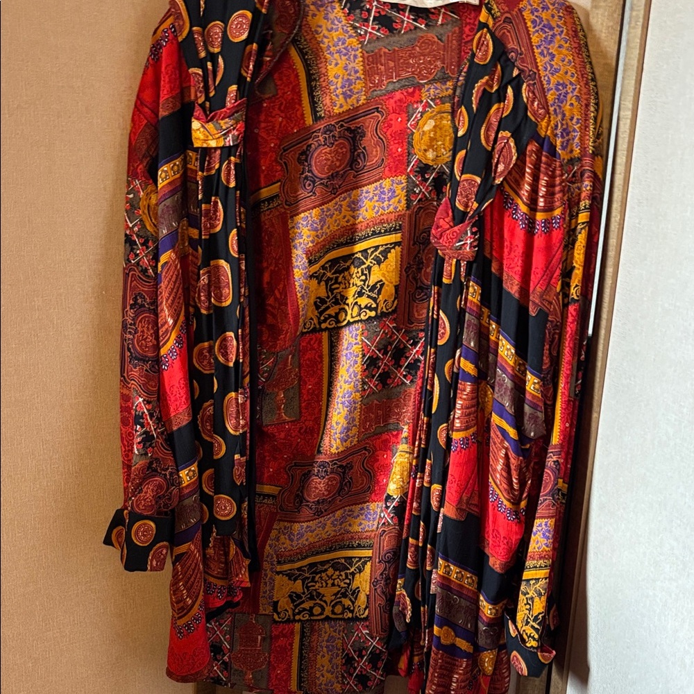 Componix Vibrant Multicolor Patterned Coverup Lar… - image 1